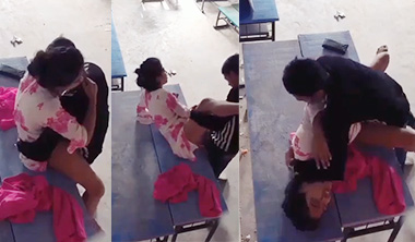 Horny Indian College Girl Fucking Hard On Bench Porn Video
